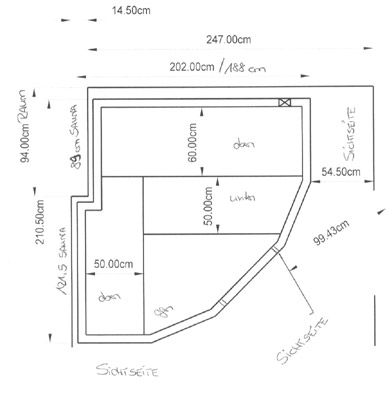 Einbausauna-Grundriss der Familie Schütze