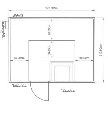 Sauna-Grundriss der Familie Strauwe