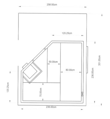 Grundriss der Sauna der Familie Tauchnitz