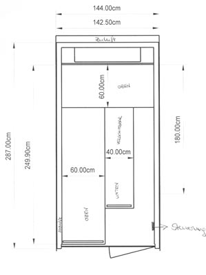 Sauna-Grundriss der Familie Triest