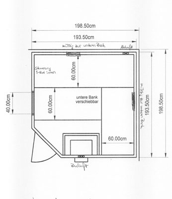 Sauna-Grundriss der Familie Wachenschwanz