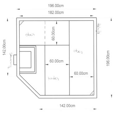 Sauna-Grundriss der Familie Wilhelm