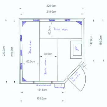 Sauna-Grundriss der Familie Wittlinger