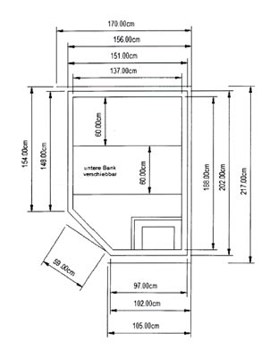 Sauna-Grundriss der Familie Zellermayer
